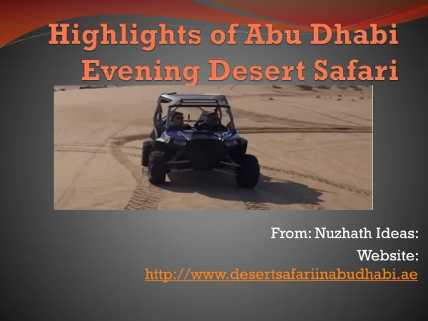 Highlights of Abu Dhabi Evening Desert Safari Tour