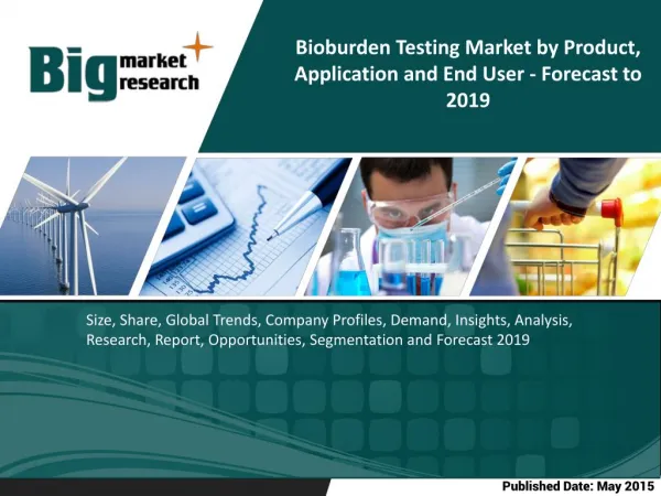 Bioburden Testing Market|Product|Test| Application| End User