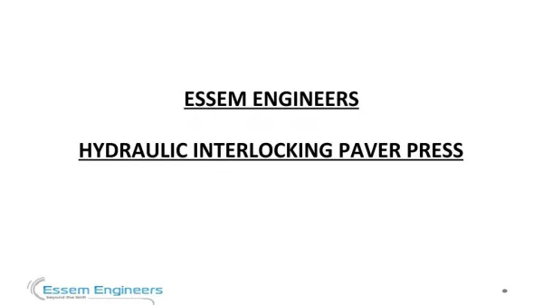 Essem Engineers - Hydraulic Interlocking Paver Press