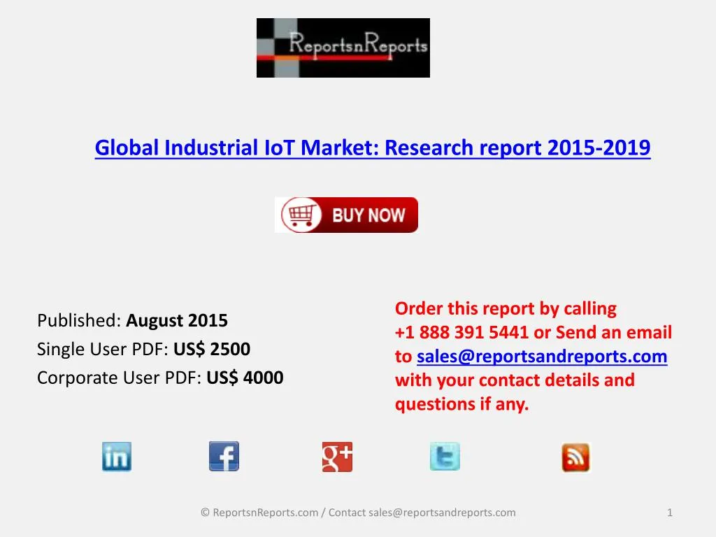 global industrial iot market research report 2015 2019
