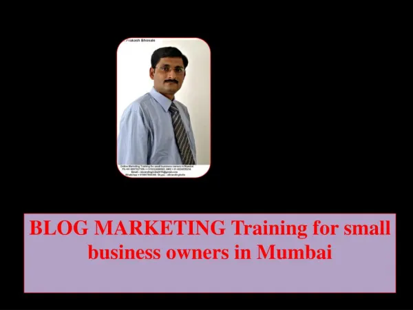 BLOG MARKETING Training for small business owners in Mumbai