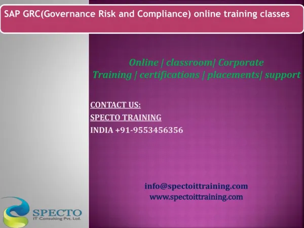 online sap grc training classes