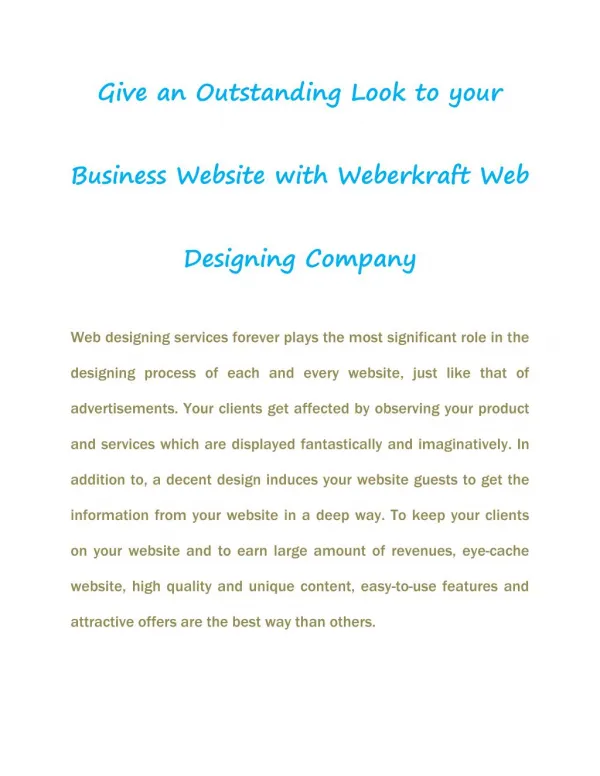 Business Website Design with WeberKraft