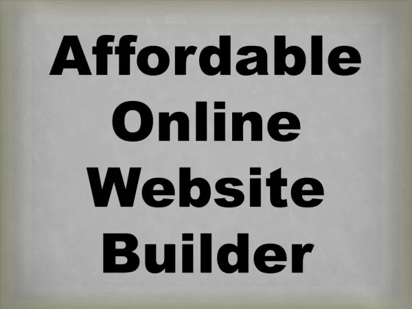 Affordable Online Website Builder
