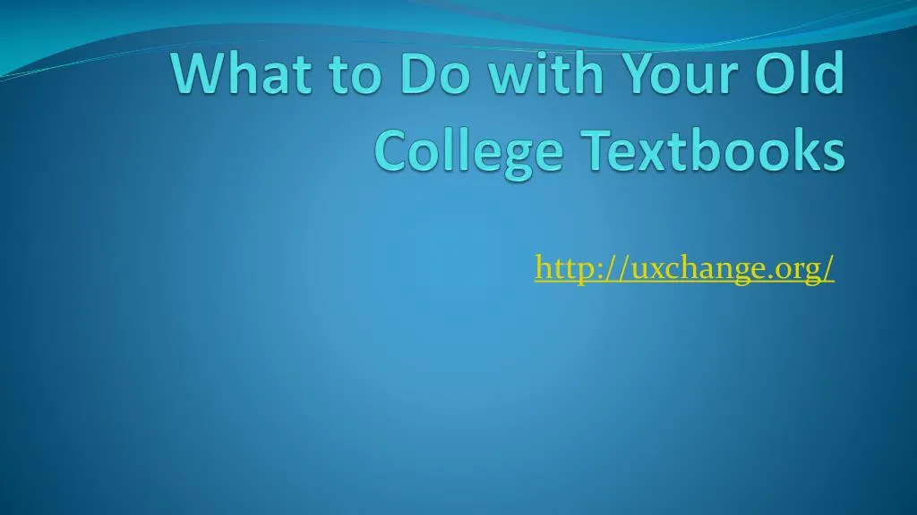 what to do with your old college textbooks