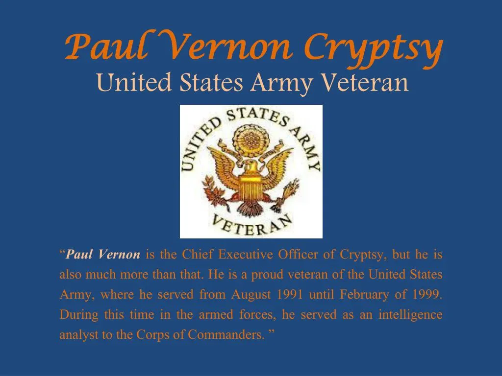 paul vernon cryptsy united states army veteran