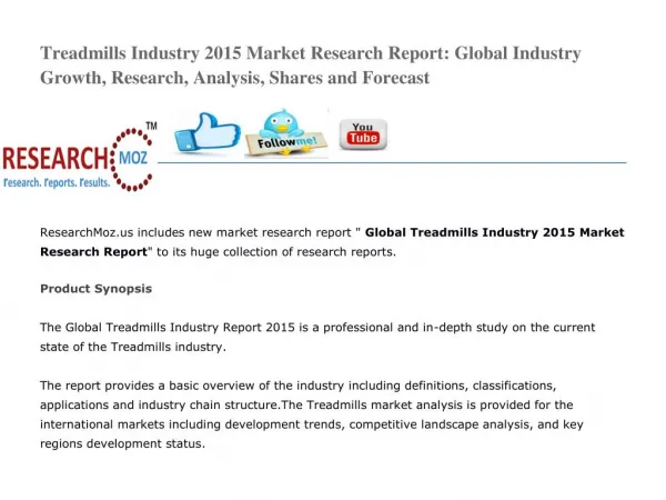Global Treadmills Industry 2015 Market Research Report Share