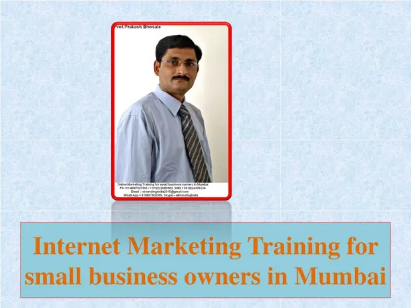 Internet Marketing Training for small business owners in Mumbai
