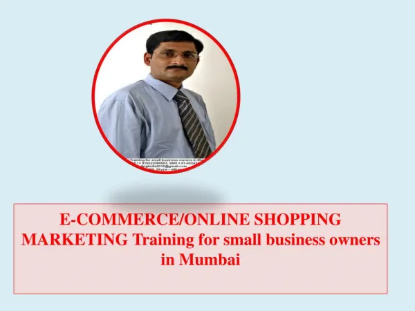 E-COMMERCE/ONLINE SHOPPING MARKETING Training for small business owners in Mumbai