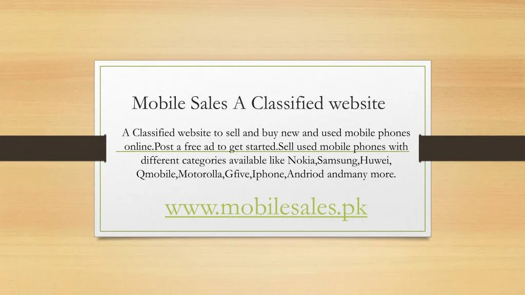 mobile sales a classified website