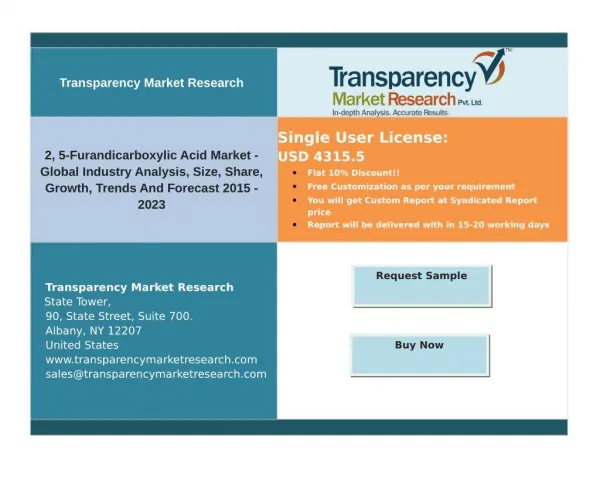 2, 5-Furandicarboxylic Acid Market - Share, Growth, Trends And Forecast 2015 - 2023.