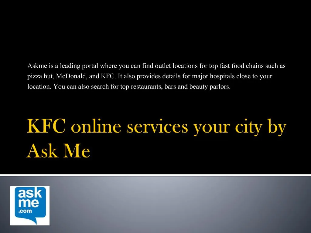 kfc online services your city by ask me