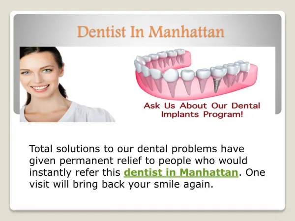 Best Dentist In Manhattan
