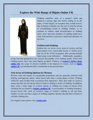 Explore the Wide Range of Hijabs Online UK