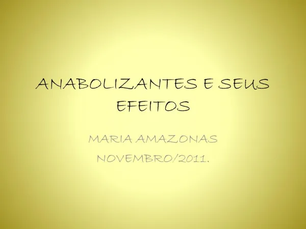 Anabolizantes e seus efeitos