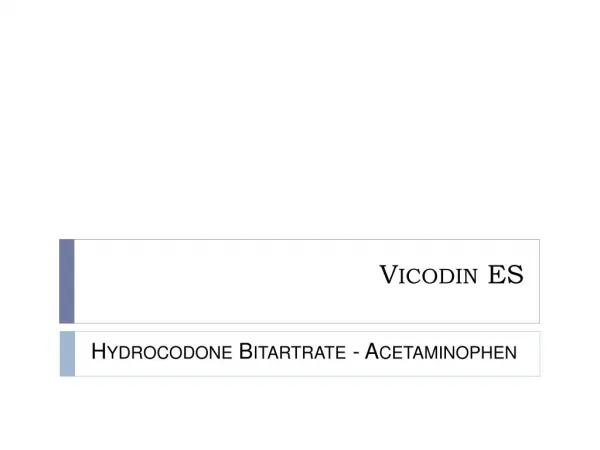 Vicodin ES Medication