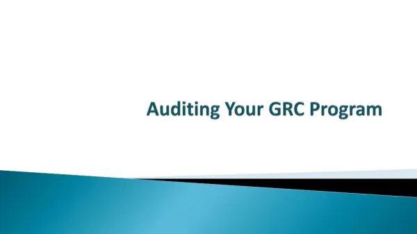 Auditing Your GRC Program