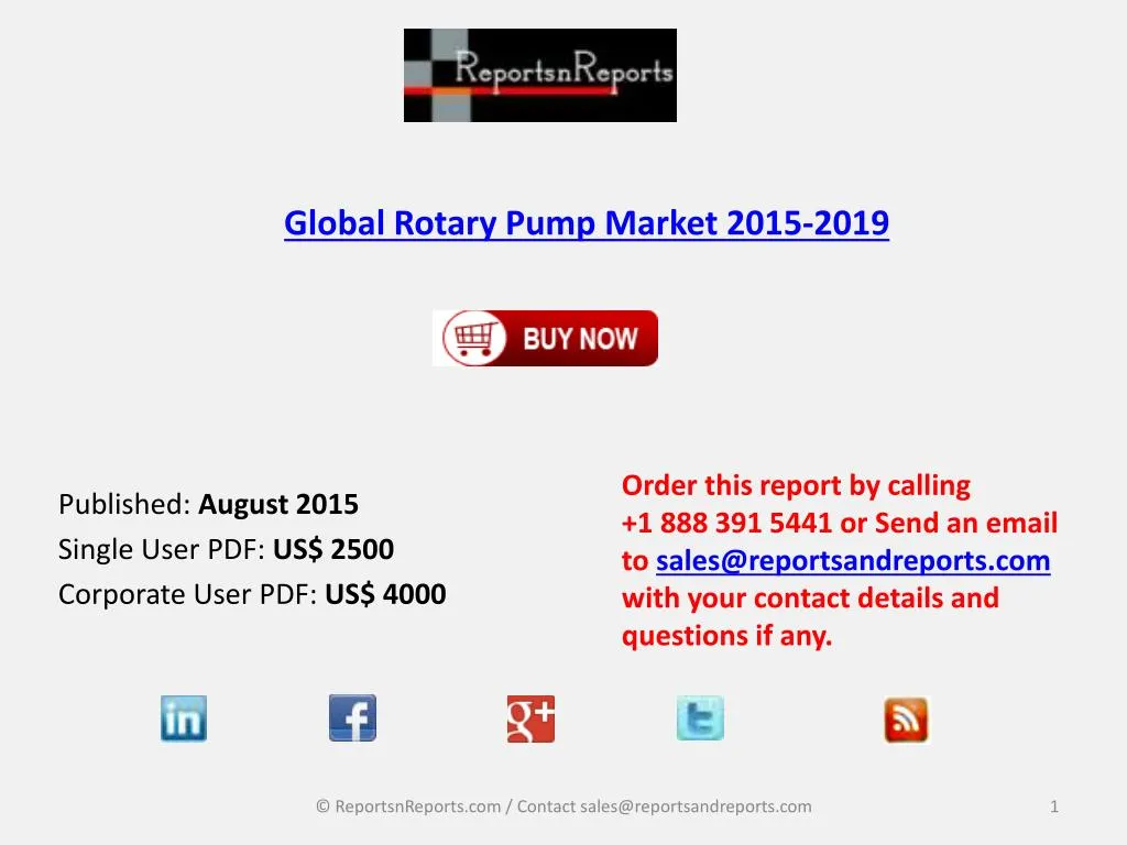 global rotary pump market 2015 2019