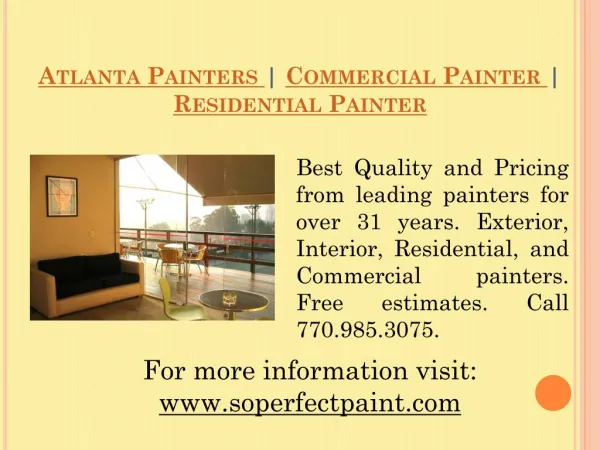 Residential Painter | Atlanta Painters | Commercial Painter