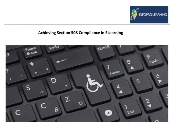 Achieving Section 508 Compliance in Elearning