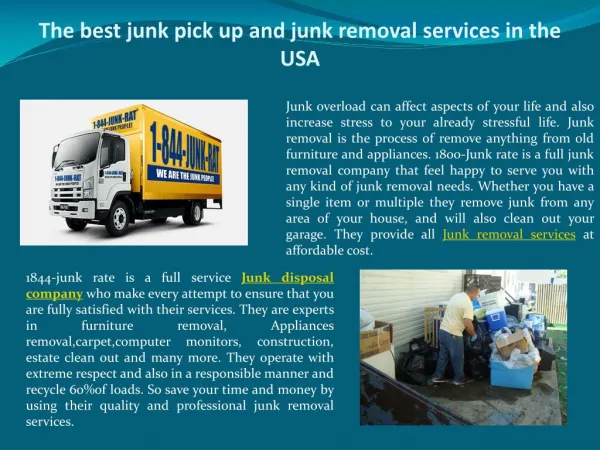 The best junk pick up and junk removal services in the USA