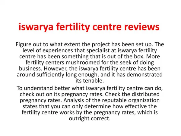 iswarya fertility centre