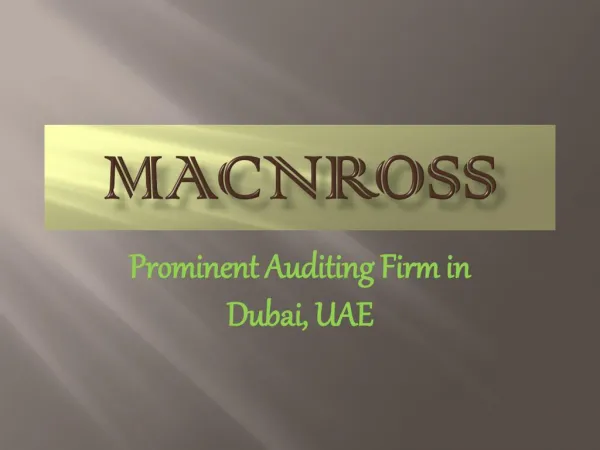 Prominent Auditing Firm In Dubai, UAE