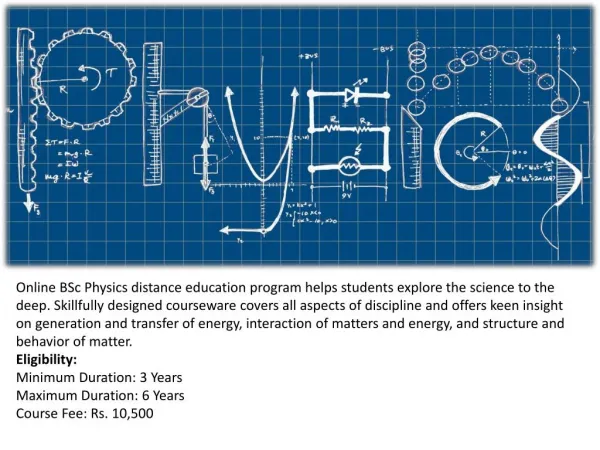 Bsc Physics Distance Education in India