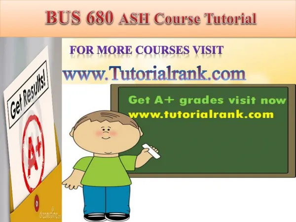 BUS 680 ASH Coruse Tutorial/TutorialRank