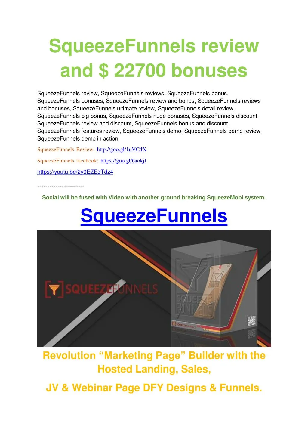 squeezefunnels review and 22700 b o nuses