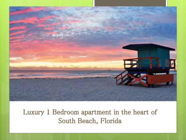 Luxury 1 Bedroom apartment in the heart of South Beach, Florida