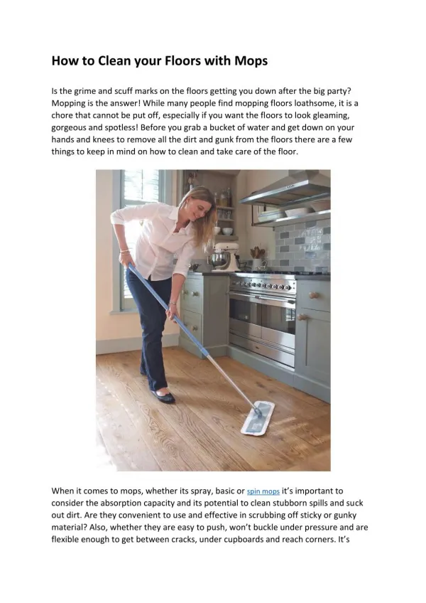 How to clean your floors with mops