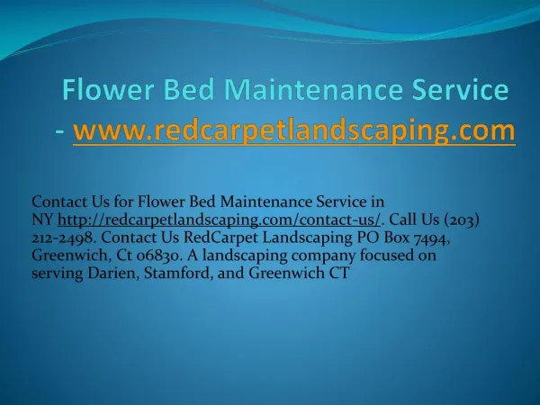 Flower Bed Maintenance Service - www.redcarpetlandscaping.com