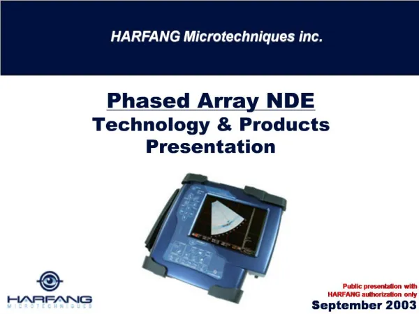 Phased Array NDE Technology Products Presentation