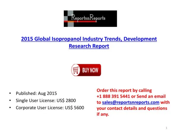 Global Isopropanol Market 2020 Trends Forecasts Analysis
