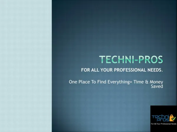 An online B2B platform for businesses- Techni Pros