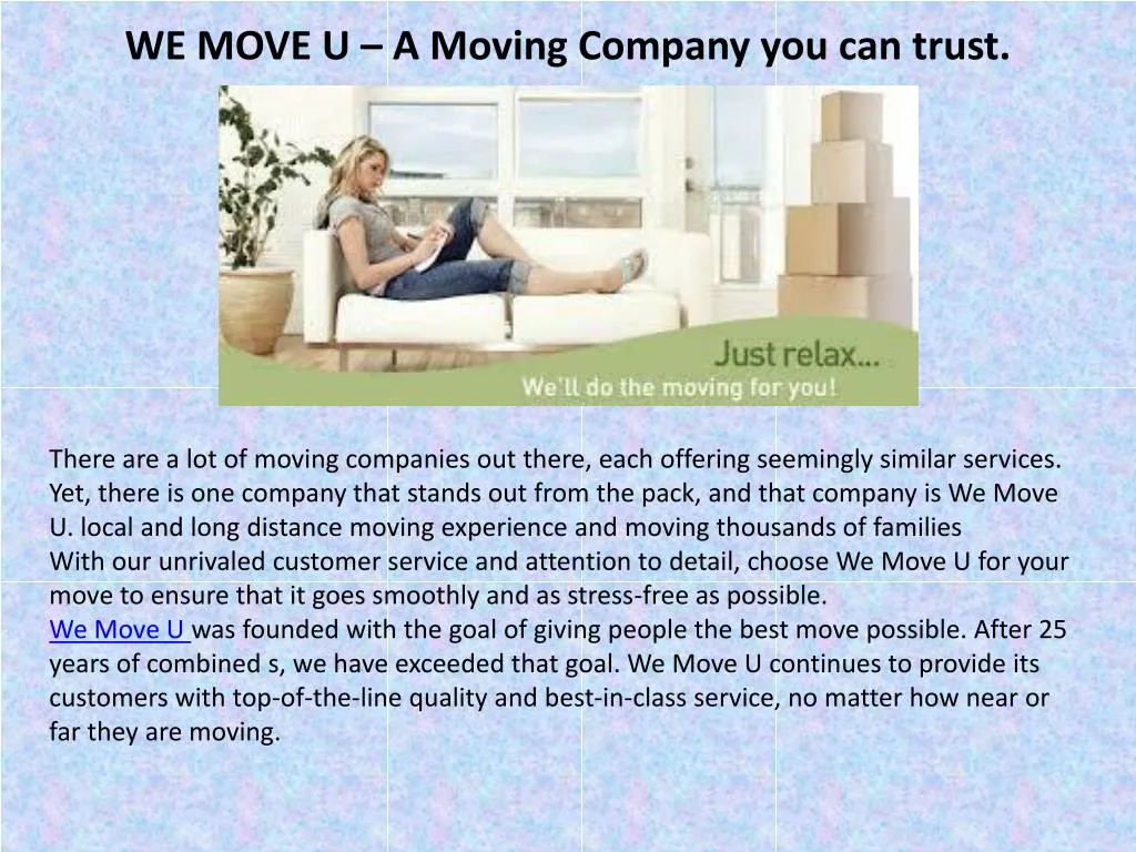 we move u a moving company you can trust
