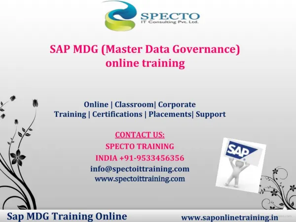 sap mdg training live classes in online