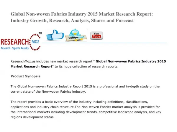 Global Non-woven Fabrics Industry 2015 Market Research Report