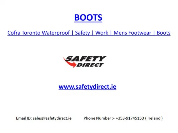 Cofra Toronto Waterproof | Safety | Work | Mens Footwear | Boots | safetydirect.ie