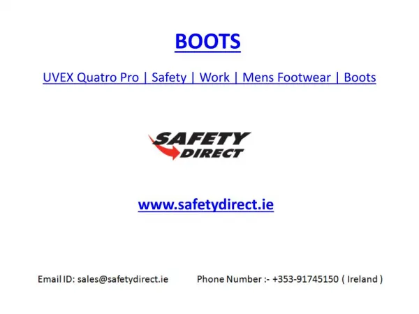 UVEX Quatro Pro | Safety | Work | Mens Footwear | Boots | safetydirect.ie