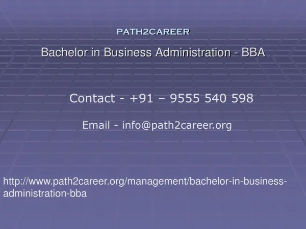 Bachelor in Business Administration - BBA @8527271018