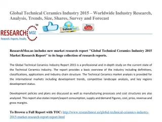 Global Technical Ceramics Industry 2015 Market Research Report - slide 1