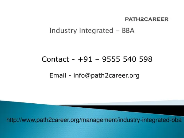 Industry Integrated - BBA @8527271018
