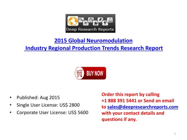 Global Neuromodulation Market Share, Technology Analysis 2015