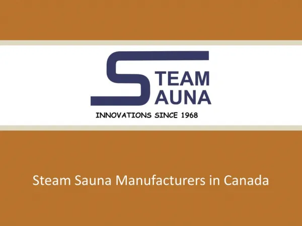 Steam Sauna Manufacturers in Canada