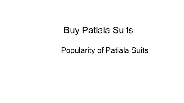 Popularity of Patiala Suits