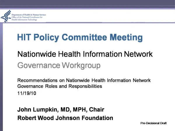 HIT Policy Committee Meeting