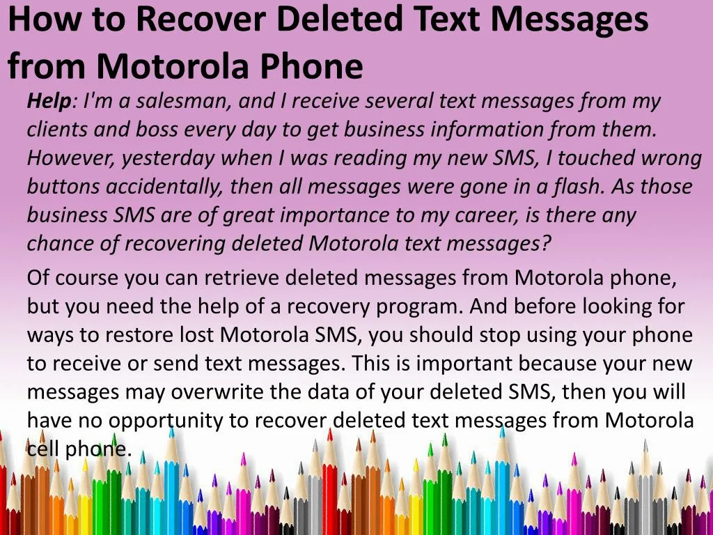 how to recover deleted text messages from motorola phone
