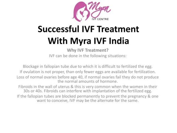 Successful IVF Treatment With Myra IVF India.pptx